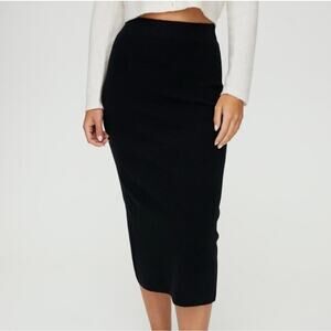 Aritzia The Group Babaton Johan black midi skirt